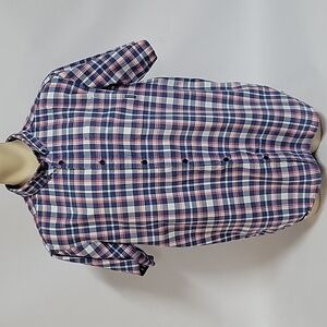 Columbia Men's Rapid Rivers II Short-Sleeved, Blue/Coral Plaid Shirt, Size XL